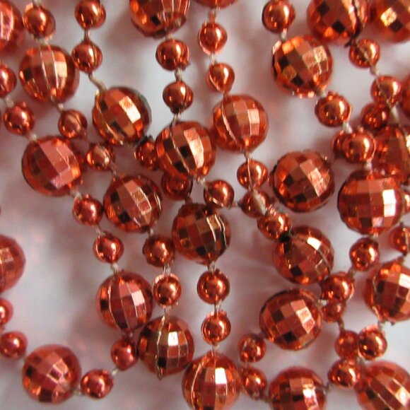 Bead Christmas Garland Red Faceted 9 Ft Vintage Christmas Decor NOS Lot of 3 - Picture 5 of 8